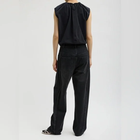 NWOT Tibi Vintage Black Denim Tuck Jean 28 regular - Picture 6 of 10